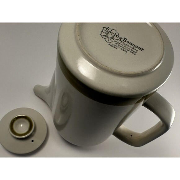 Spring Bouquet Stoneware 8.25" Tall 6-CUP Coffee Pot W/ Lid Japan - Picture 7 of 8